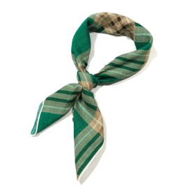 Shanlin Unisex Floral Cotton Bandanas 22x22 inch (Plaid Green)