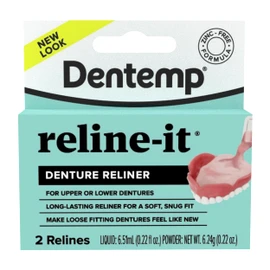 Dentemp Denture Reline Kit - Advanced Formula Reline It Denture Reliner - Denture Kit to Refit and Tighten Dentures for Both Upper & Lower Denture