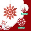DERAYEE Christmas Decoration Snowflake Hanging Red Pack of 12 Snowflakes