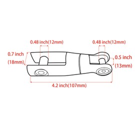 SHENGHUISS 3/8 inch-1/2 inch (10mm-12mm) Boat Anchor Chain Mooring Swivel Connector Heavy Duty 316 Stainless Steel