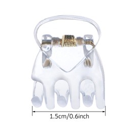 HOTOP 24 Pcs Small Mini Hair Clips Tiny Hair Claw Clips, Small Hairs Clamps Non Slip Tiny Plastic Jaw Clip(Black, Clear)