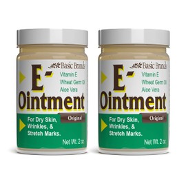 Basic Brands - Vitamin E Ointment - 2oz - Moisture Enhancing - Can Help Reduce Appearance of Scars, Stretch Marks, Fine Lines & Wrinkles - 2-Pack