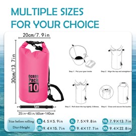 POPOYU Dry Bag, pink-red, SportyOutdoorWaterproof