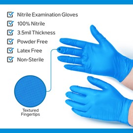 Old South Trading - OSTC Lydus 4 Mil Latex Free Nitrile Textured Finger Exam Gloves - Large (Box of 100)