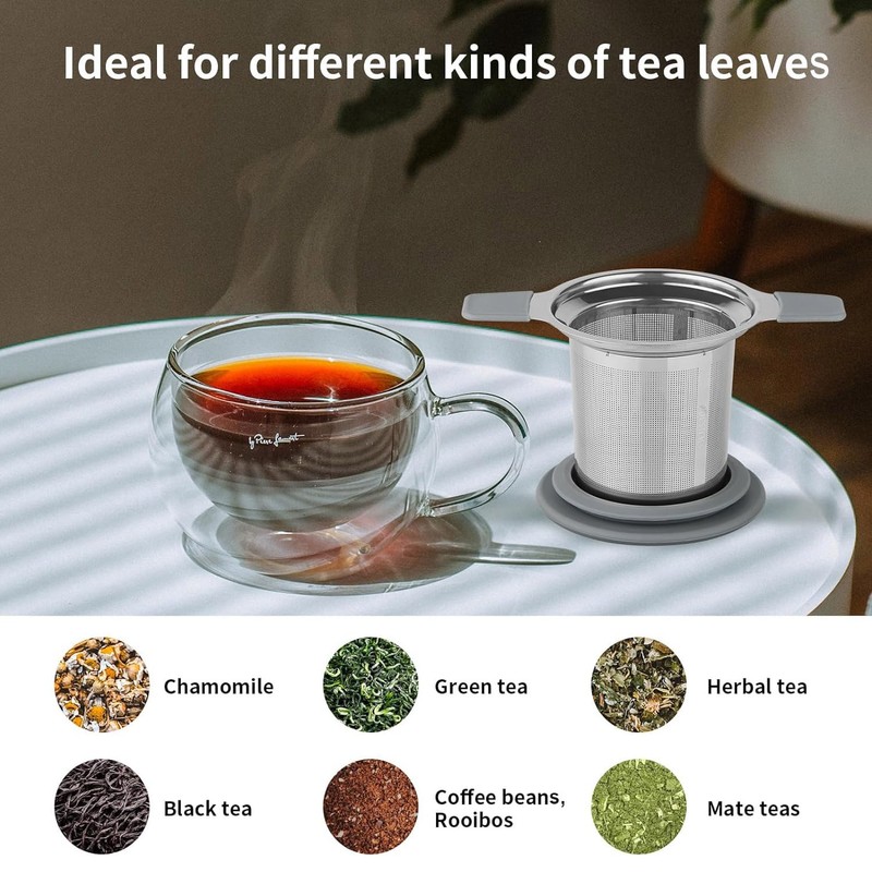 INNAWERK PureBru Loose Tea Infuser with Lid, Extra Fine Mesh