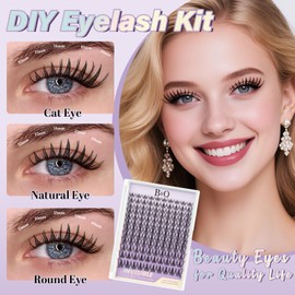 B&Q Snow Lotus Lash Clusters Invisible Band False Eyelashes Clusters Natural Cluster Eyelash Extensions Comfortable Individual Lashes Extension DIY Soft Eyelash Clusters （Snow Lotus-MIX8-18mm）