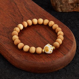Cat Claws Bracelet Natural Rosewood Round Beads- Adjustable Size, Wealth Prosperity Abundance, Good Luck Feng Shui, Spiritual Mood Protection - Experience Healing and Prosperity with this Unique Gift