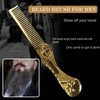 Mini Hair Beard Mustache Comb Brush Combs Metal Travel Folding
