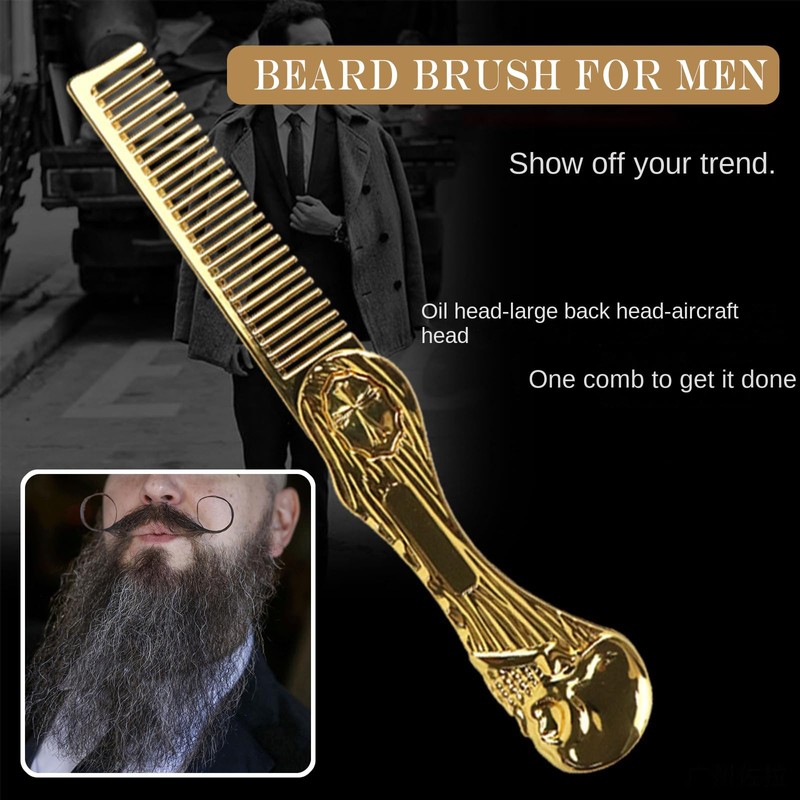 Mini Hair Beard Mustache Comb Brush Combs Metal Travel Folding