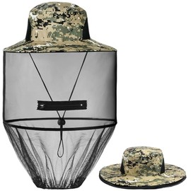 Mosquito Head Net Hat, Mosquito Hat with Removable Netting, Bee Keeper Hat, Anti-Mosquito Fishing Hat, Camping Mosquito Hat, Midgie Face Cover, Portable Midge Head Net Hat for Outdoor Hiking