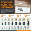 Rustark 12 Sets 1/2" x 1" Black Stainless Steel Standoff
