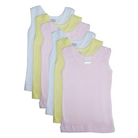 bambini Baby Boys Girls Unisex 6-Pack Sleeveless T-Shirts Tanks, Pink, Small 14-18 Lbs