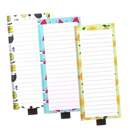 WEZCHUGHAOL 3 Pack Magnetic Notepads for Refrigerator - Fruit Design Grocery List, To-Do List, Memo & Recipes Pad with Pen Holder, Tear-Off Fridge Notepads for Home Organization