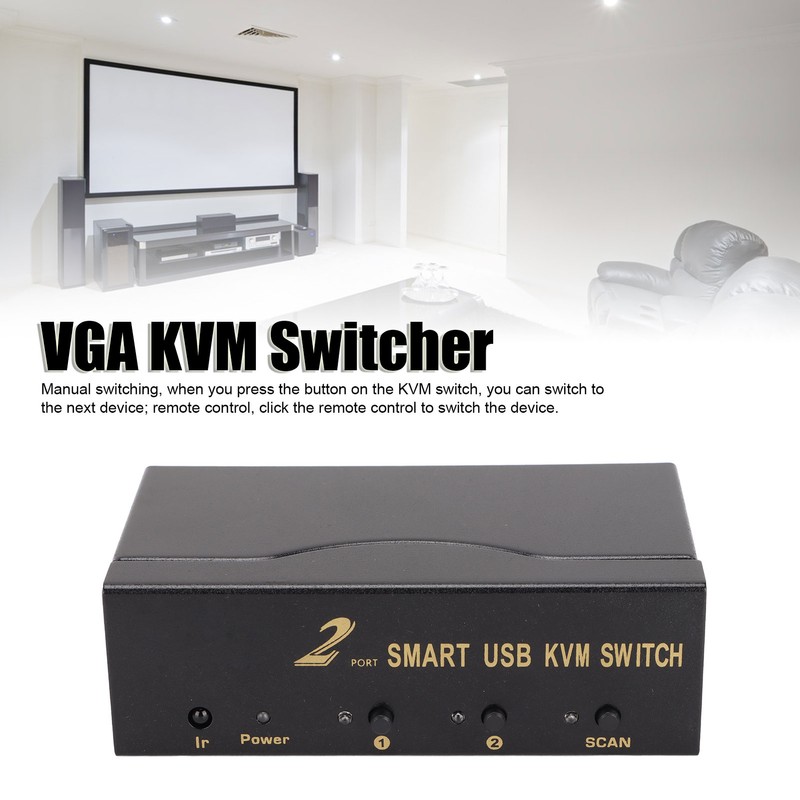 2 In 1 Out VGA KVM Switch 4 USB Port
