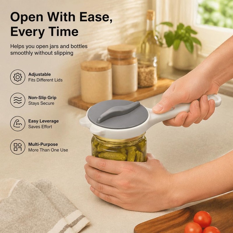 Bottle Opener Trivet Set - Multi Function Jar Opener -