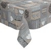 Karina Home Amelia Grey and Beige Hearts Wipe Clean Tablecloth