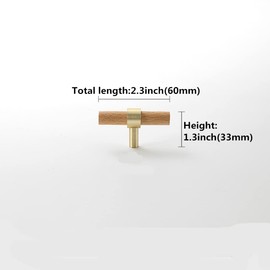 SYZOW Pack of 6 Wooden Handles for Cupboards Cabinet Handles Beech Wood Handles for Kitchen Cabinets Cabinet Handles Door Handles Drawer Handle Bumper Handle