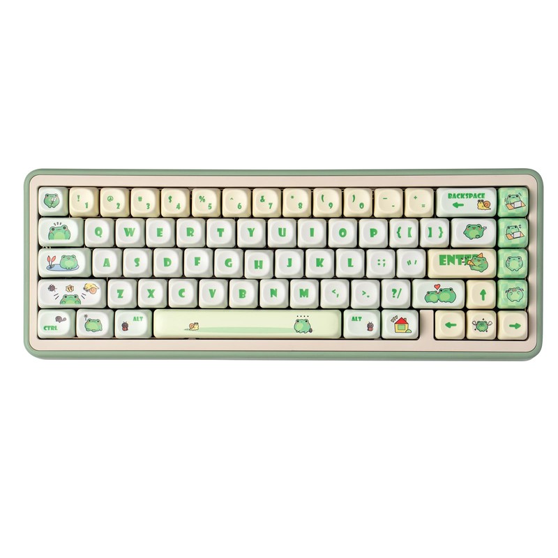 Sumgsn PBT Keycaps, Moa Profile Keycap, Cute Round Kawaii Keyboard