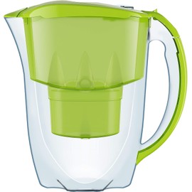 AQUAPHOR Wasserfilter Jasper Hellgrün inkl. 1 MAXFOR+ Filter I Reduziert Kalk & Chlor I Karaffe für 2,8l I Tischwasserfilter I Passt in die Kühlschranktür