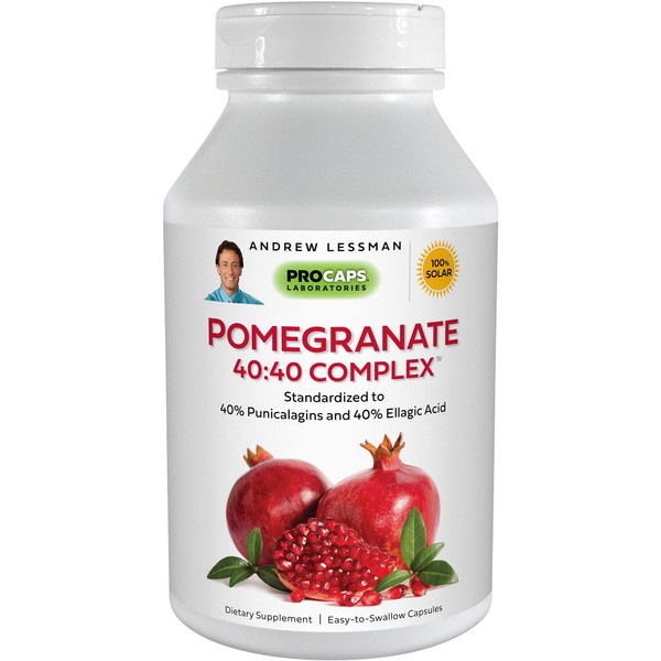 ANDREW LESSMAN Pomegranate 40-40 Complex 360 Capsules – All-Natural, High-Potency Extract to Protect Your Body from Free Radical Damage. No Sugar, Calories, Sweetener, Preservatives. No Additives