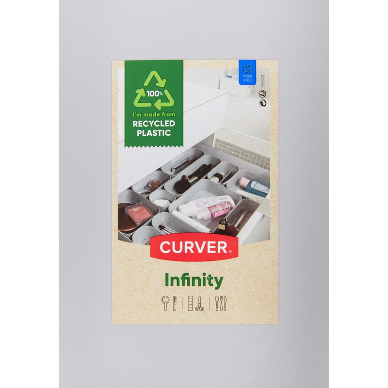 Dajar Organizer Drawer Tray Infinity Curver Plastic Grey 23 x