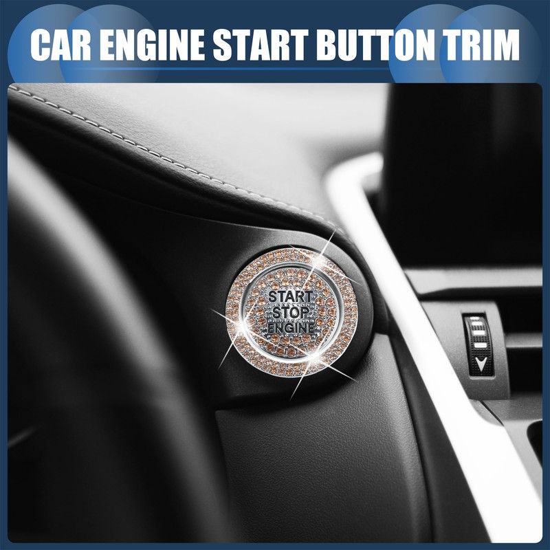 INFINAUTO Universal Bling Car Engine Start Stop Button Cover Car