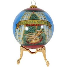 Kurt S. Adler 80MM CHUCK FISCHER CHRISTMAS IN NEW YORK GLASS BALL.