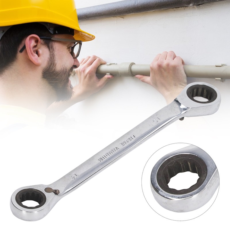 Double Ended Ring Wrench Universal Chrome Vanadium Steel 72 Tooth