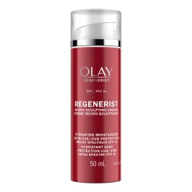 Olay Crema Hidratante Facial Regenerist Microsculpting Crea hidrata para mejorar la elasticidad y reafirmar la piel para lograr un aspecto ms firme.  