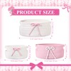 Breling 3 Pieces Coquette Bow Laundry Hamper Cotton Rope Storage