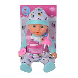 Simba 105030511 New Born Baby Small Elephant Full Vinyl Doll with Drinking and Wet Function, Bottle and Dummy, 30 cm, from 2 Years