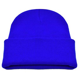 PZLE Men's Knit Hat Winter Caps for Men Blue Stocking Cap Flap Hats Royal Blue â¦