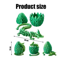 3d Printed Dragon Egg, Crystal Dragon In Dragon Egg, 13 Cm Dinosaur Egg And 30 Cm Dragon, Dragon Eggs With Dragon Inside, Flexible Articulated Dragon Figure Decor(Yellowish Green)