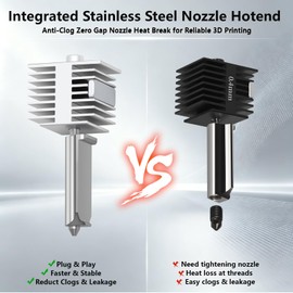 2PCS Upgrade A1 Mini/A1/A2L Hotend, 0.2mm Stainless Steel Nozzle Integrated Structure Hotend All-Metal Quick Swap Hot End Print Head Replacement Part for Bambu Lab A1/A1 mini/A2L 3D Printer