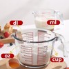 Jsshliom 3 Glass Measuring Cups Set,1,2,4Cups,Borosilicate Glass Liquid Measuring Jug