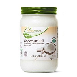 Coconut Oil Unrefined, Cold-Pressed Virgin Oil by Simply Nature 3-Pack (14 fl oz/each)