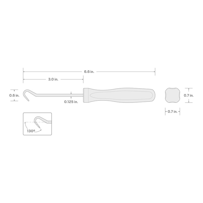 TEKTON 130-Degree Blunt Hook (1/8 Inch x 3 Inch) |