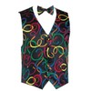 Mardi Gras Confetti Rainbow Novelty Tuxedo Vest and Bow Tie