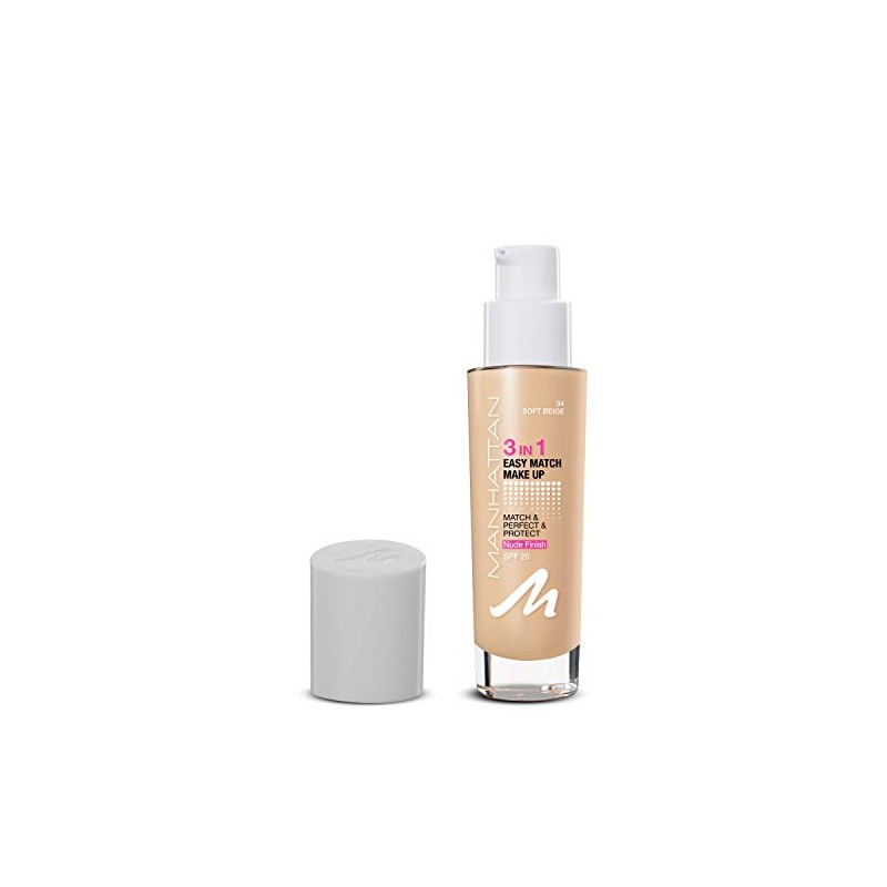 Manhattan 3-in-1 Easy Match Make-Up, Liquid Foundation for Light Skin