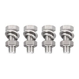 TA-VIGOR 4Pcs M10 x 30mm Hex Head Screws Bolts, Nuts, Flat & Lock Washers Kits, Fully Thread Hexagon Bolts, High Tensile Cap Screws for Metal Work, Automotive Machinery, Bike Motorcycles Repair