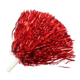 Lovecheer 24PCS Red Pom Poms Cheerleading Fluffy Metallic Cheer Pom Poms with Handle Team Spirits Show Party Cheering Squad Dancing Performance