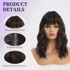 simkaylee Dark Brown Wigs with Highlight for Women Synthetic 16