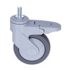4in Caster M12 Thread Stem Silent Universal Wheel with Brake