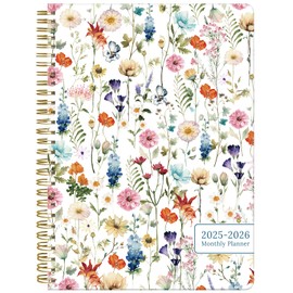2025-2026 Monthly Planner, 18-Month (Jan 2025 - Jun 2026), 7.1" x 9.9", Perfect for School, Office, and Home Planning-Flower