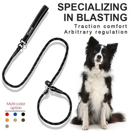 Dog Leash, Shoulder or Waist Leash for Dog Walking, Comfortable Holding with Foam Handle, Double Dog Rope Leash, Adjustable Dog Leash for Training Jogging Hiking
