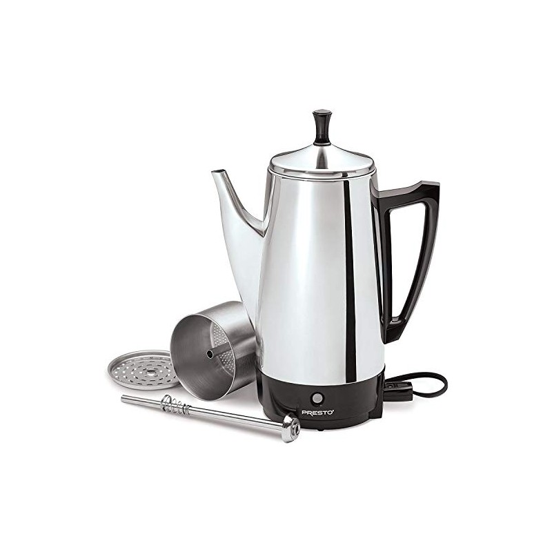 Presto 12-Cup Stainless Steel Coffeemaker, Chrome