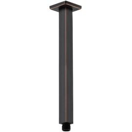 TRUSTMI Bronze Shower Arm with Flange 16 Inch Square Rainfall Shower Head Extension Arm, Ceiling Mounted, Straight, Oil Rubbed Bronze