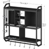 HOOBRO Gaming Floating Shelves with LED Lights, 28.7" LED Wall
