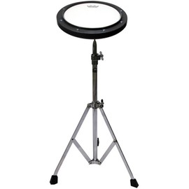 Remo RT-0010-ST 10" Gray Tunable Practice Pad with Ambassador Coated Drumhead and ST-1000-10 Stand