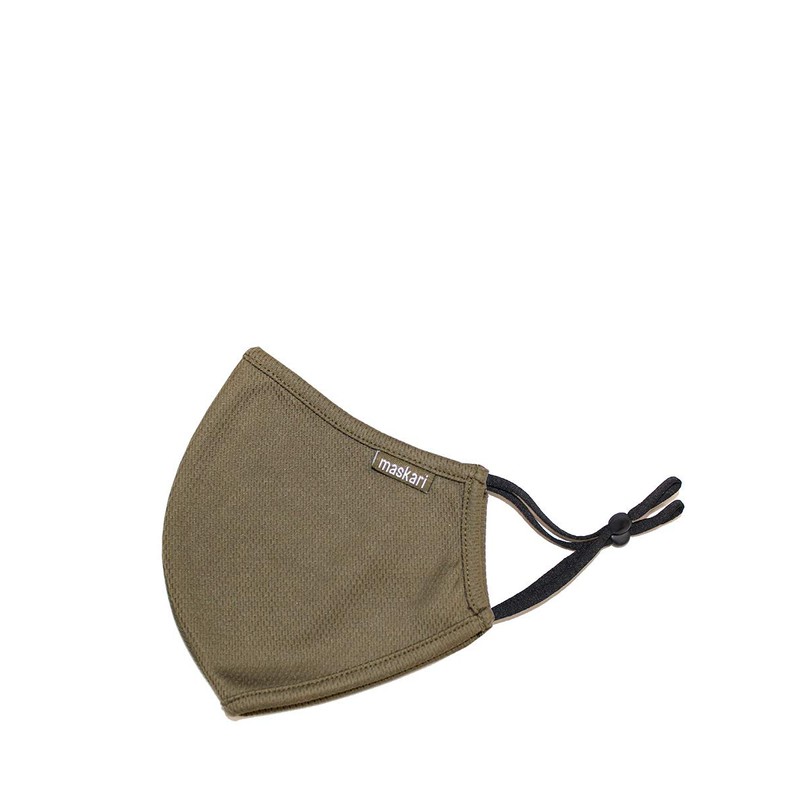 Maskari Khaki Green Reusable Face Mask | Washable | 3